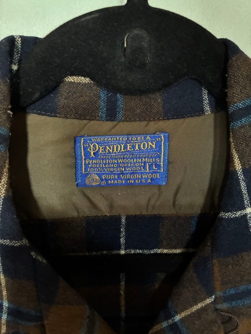 Pendleton 70's チェック柄ボートシャツ Lサイズ ①