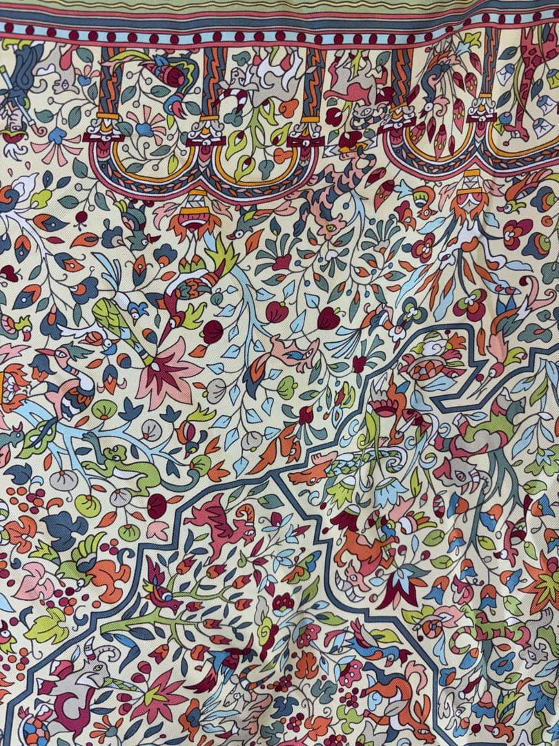 フランス製 HERMES シルク 絹 大判 スカーフ ヴィンテージ オールド