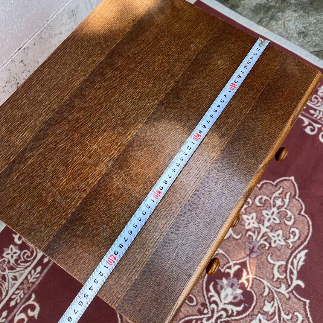 古家具ビンテージ品◾️オーク材突板 引き出し5杯 整理棚 収納棚 木製キャビネット