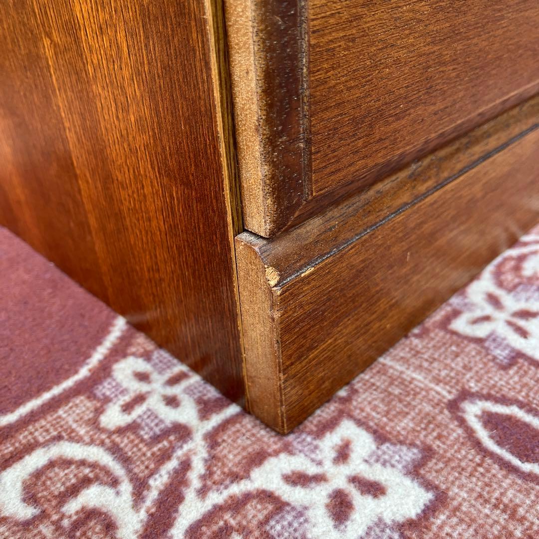 古家具ビンテージ品◾️オーク材突板 引き出し5杯 整理棚 収納棚 木製キャビネット