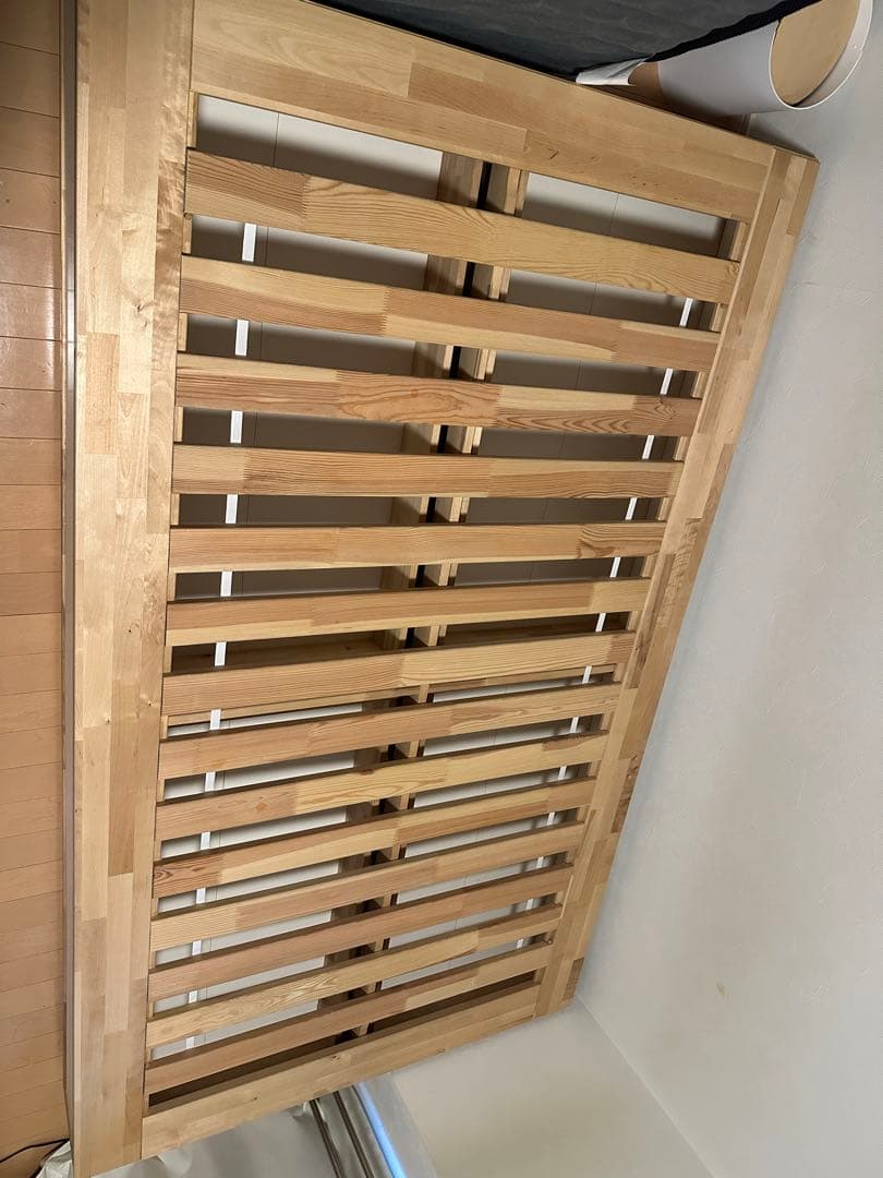 【7/12まで】セミダブル　ベットフレーム収納付き　（IKEA MANDAL)