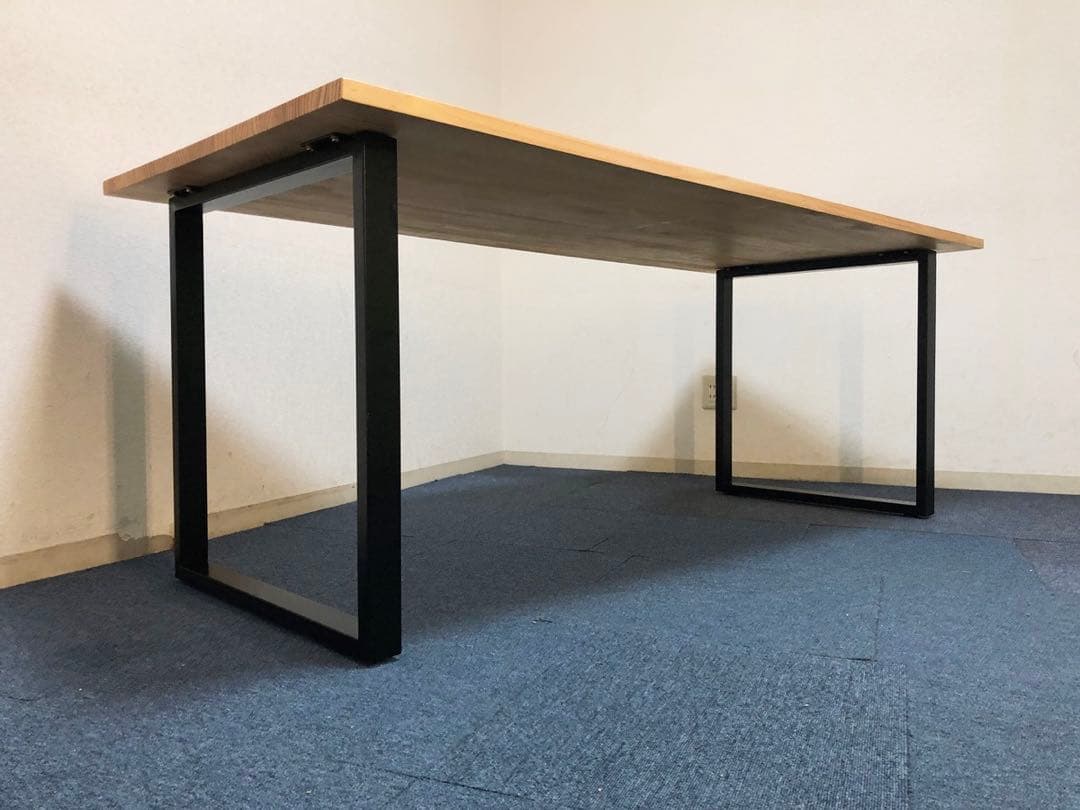 北欧カントリー風ダイニングテーブル 天然木パイン集成材 アイアン脚部仕様