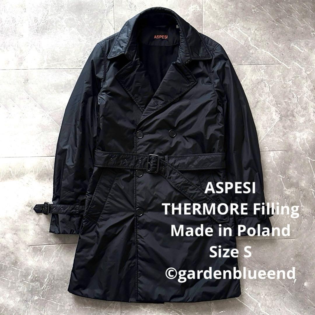 ASPESI THERMORE 中綿 ナイロン トレンチコート サイズS 黒