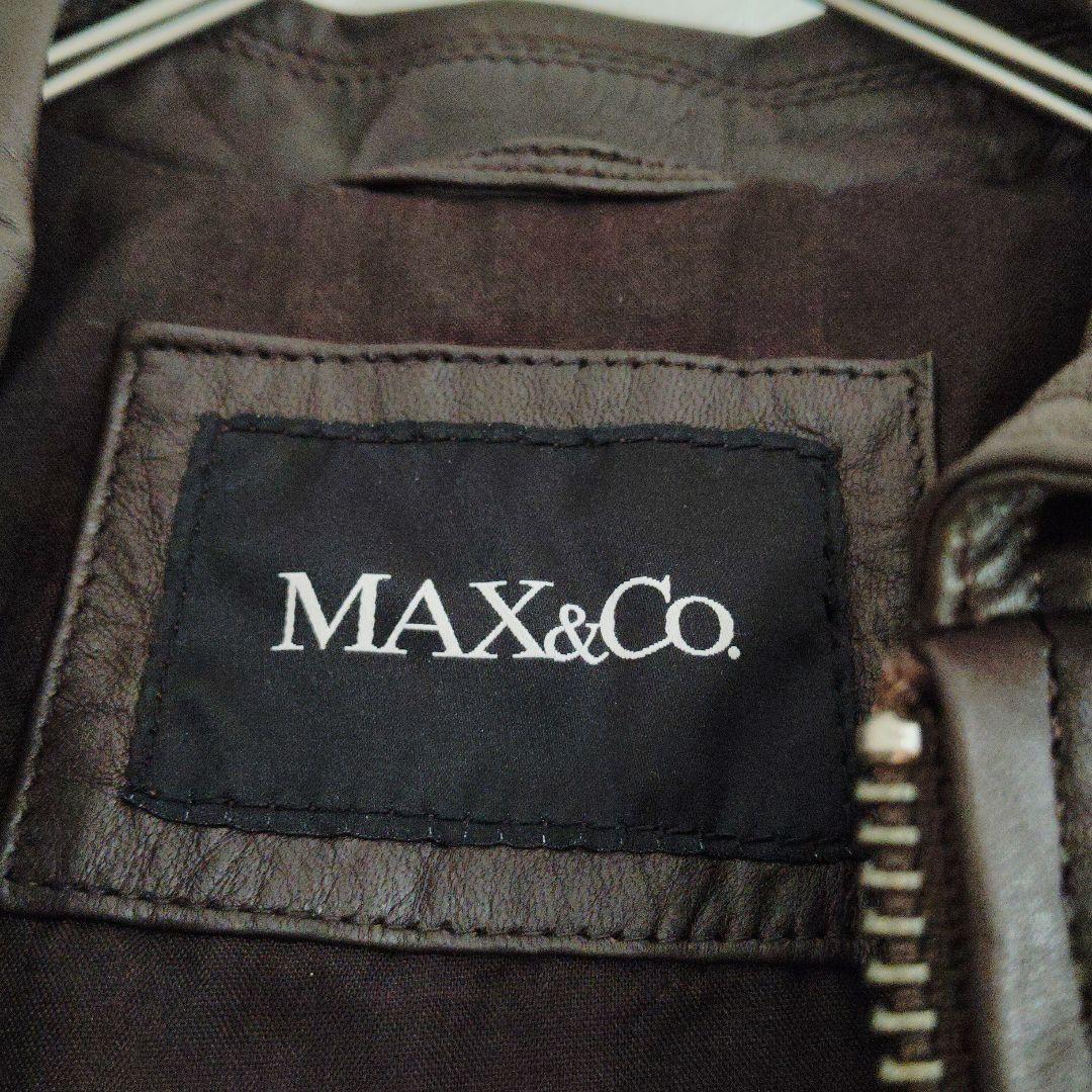 美品　MAX&Co.ブラウン レザーライダースジャケット　38