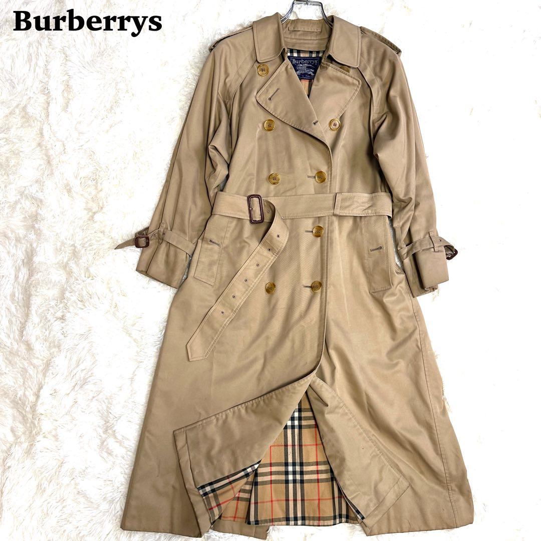 美品 バーバリー 英国製 トレンチコート ハニーベージュ ノバチェック ベルト付