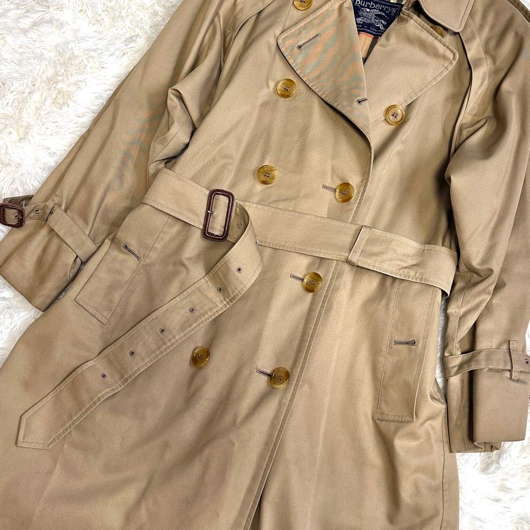 美品 バーバリー 英国製 トレンチコート ハニーベージュ ノバチェック ベルト付