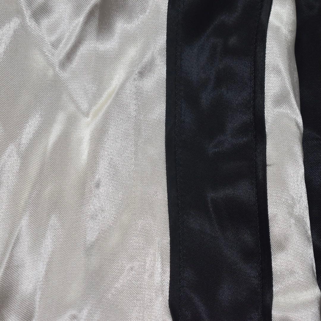 未使用級 花旅楽団 スカジャン 風神雷神 リバーシブル 刺繍 黒×白 L 和柄