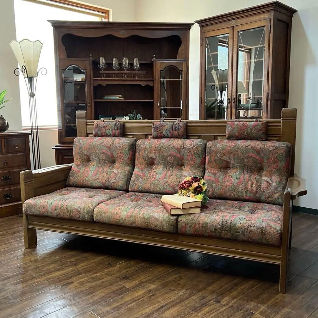 k477r121 葉山ガーデン 3人掛けソファ オーク 無垢材 トリプルソファ