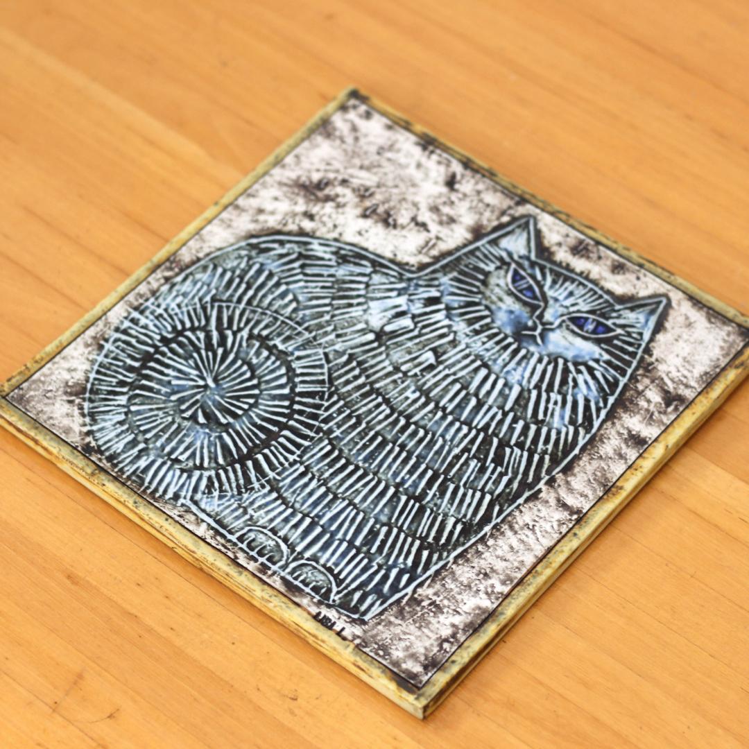 【激レア・特別仕様】 リサラーソン 陶板 ブルーアイ　UNIK katt ネコ