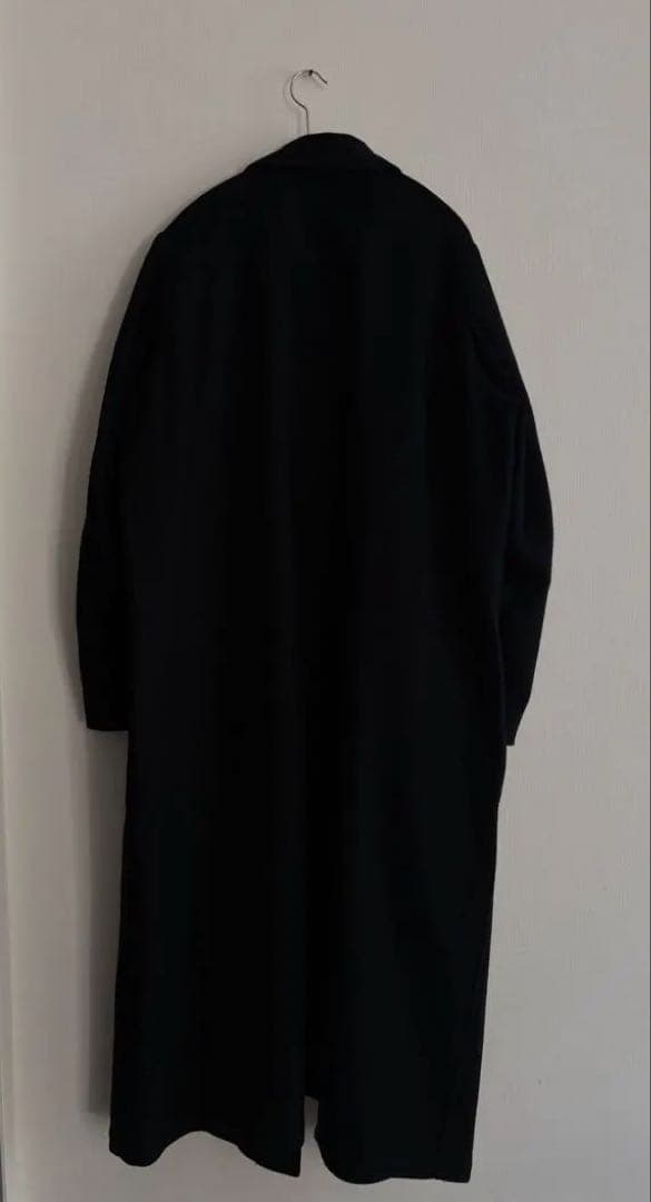 MUJI Labo ウール混ロングコート M ダークネイビー