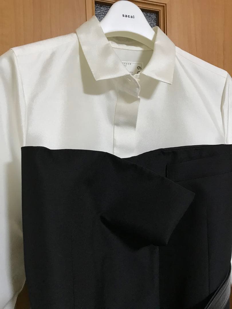 最終お値下美品sacai 22AW ジャケットドッキングブラウス 　ドレス