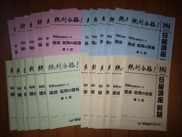 K*様 早稲田アカデミー　NN開成 筑駒　2025年度　日曜講座　前期　テキスト