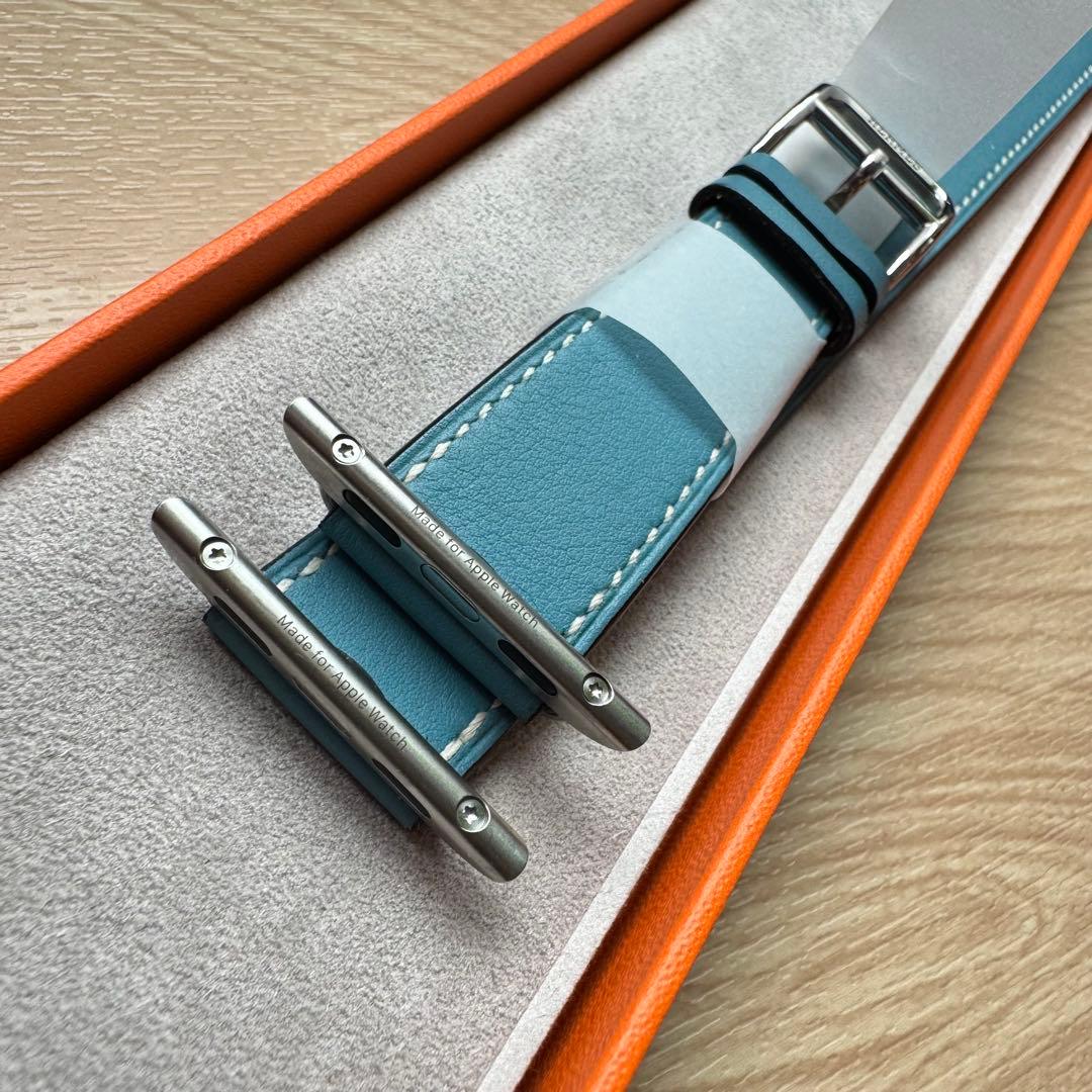 2363 Apple Watch エルメス　ブルージーン　ドゥブルトゥール　二重