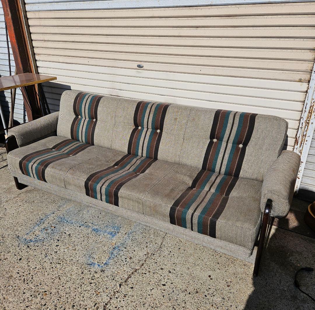 オールドカリモク ソファベッド 椅子 リクライニング レトロ ヴィンテージ