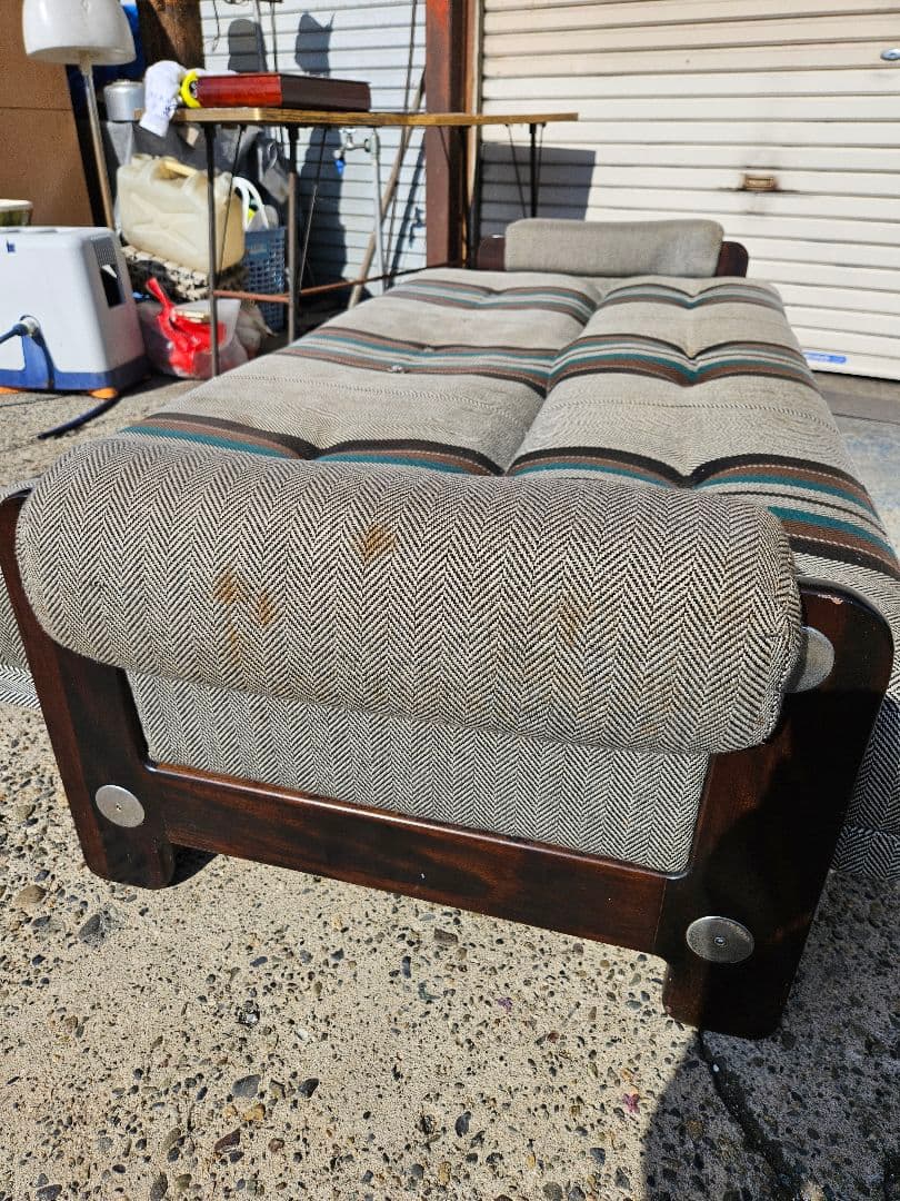 オールドカリモク ソファベッド 椅子 リクライニング レトロ ヴィンテージ