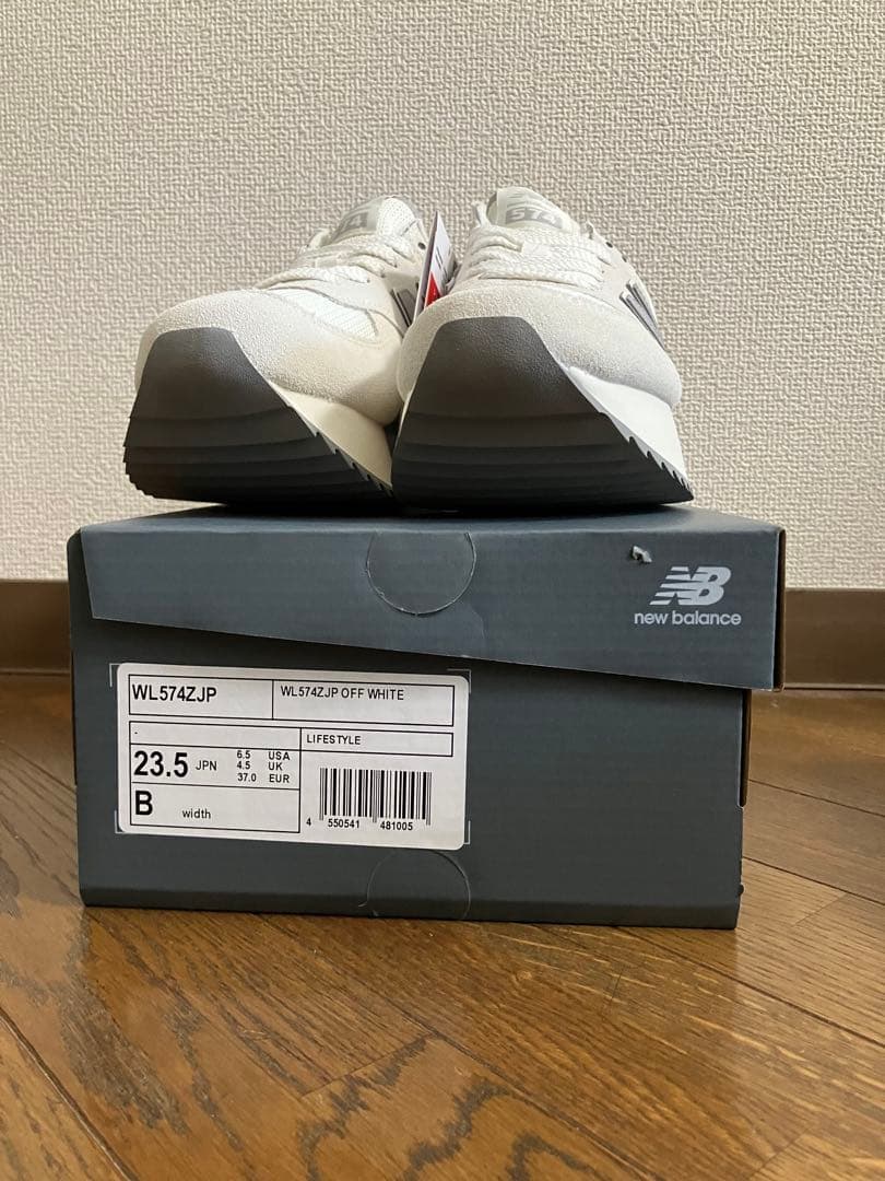 23.5cm ニューバランスWL574 オフホワイトカラー 厚底スニーカー
