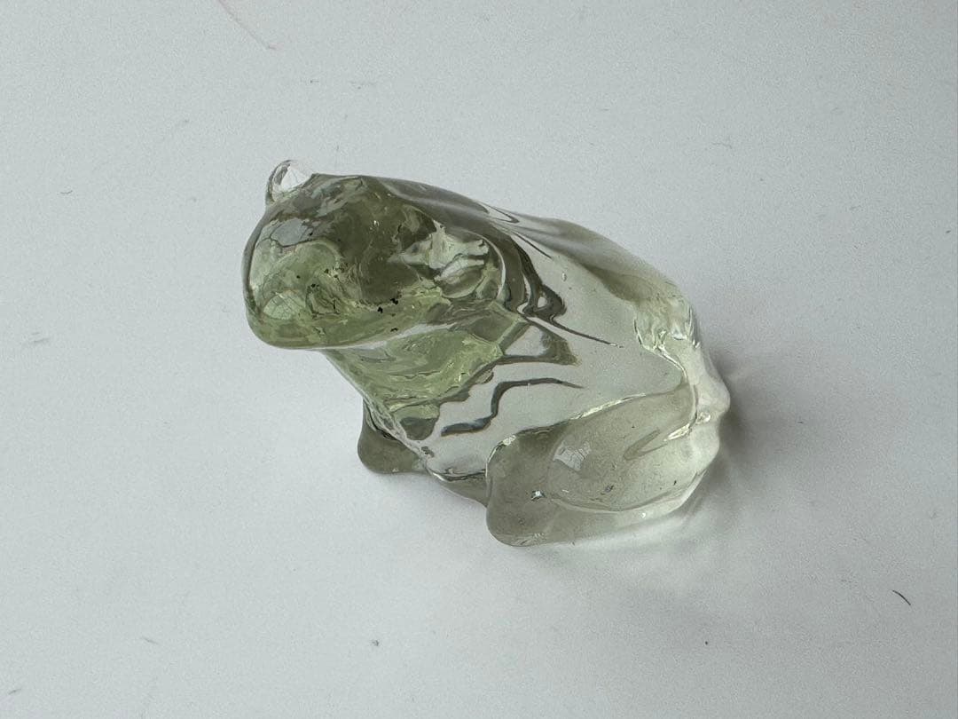 ヴィンテージ ガラス製 カエル 置物 ペーパーウェイト アンティーク 骨董