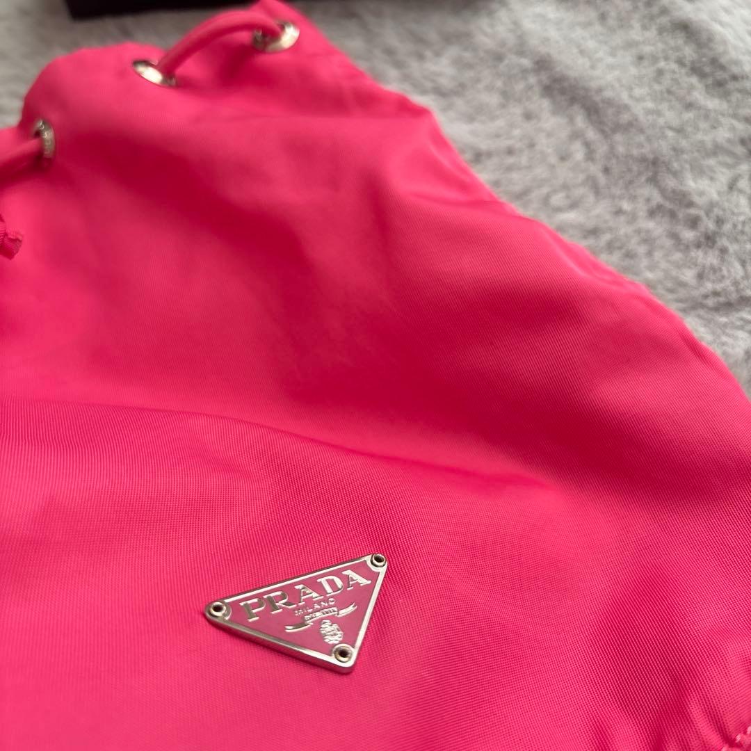 し*け様 本日限定オークション✨PRADA ナイロン 巾着 ピンク 正規品 ミニ
