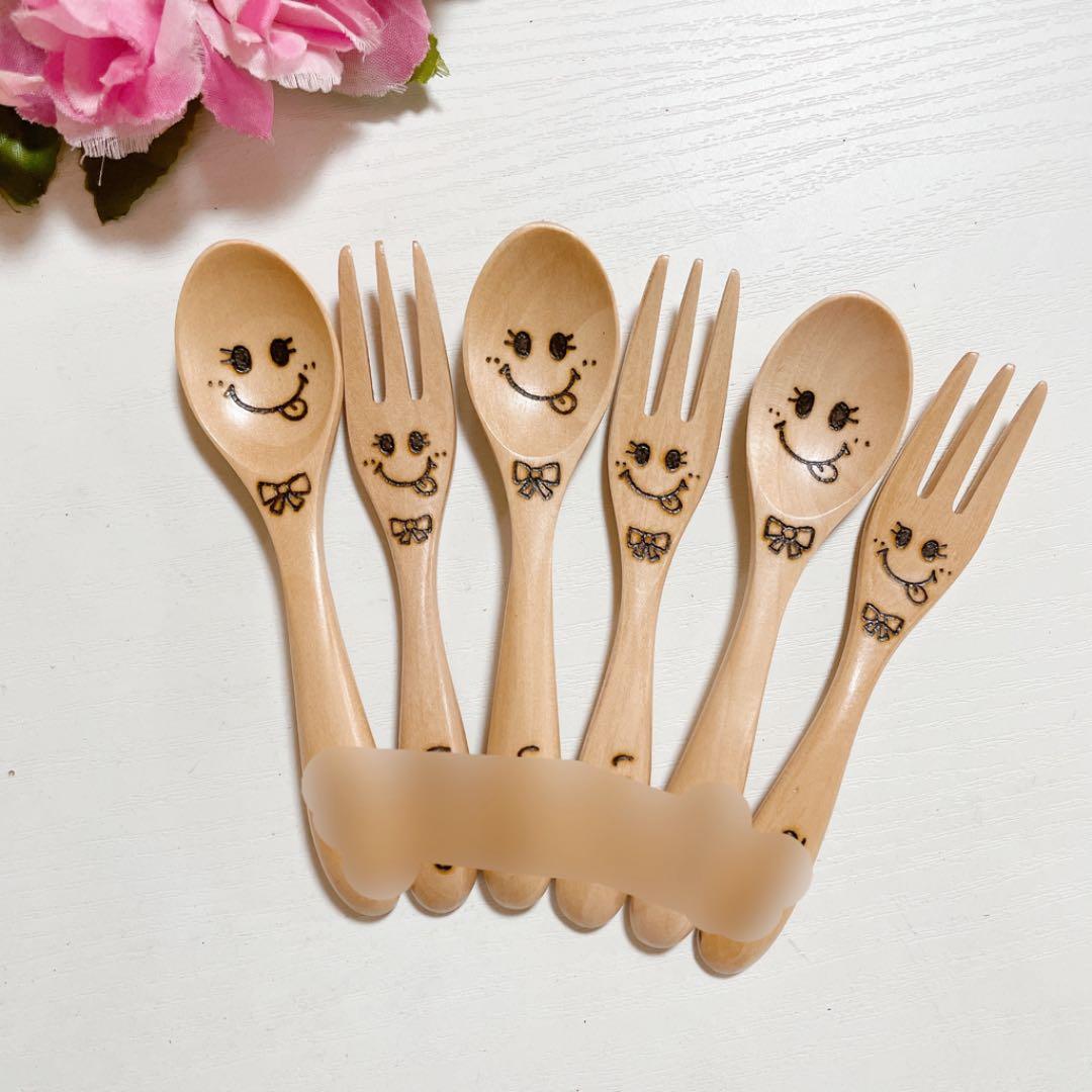 確認♡画像3枚♡四角仕切り♡スプーンフォーク♡ミニ丸皿♡オーダー受け付け中