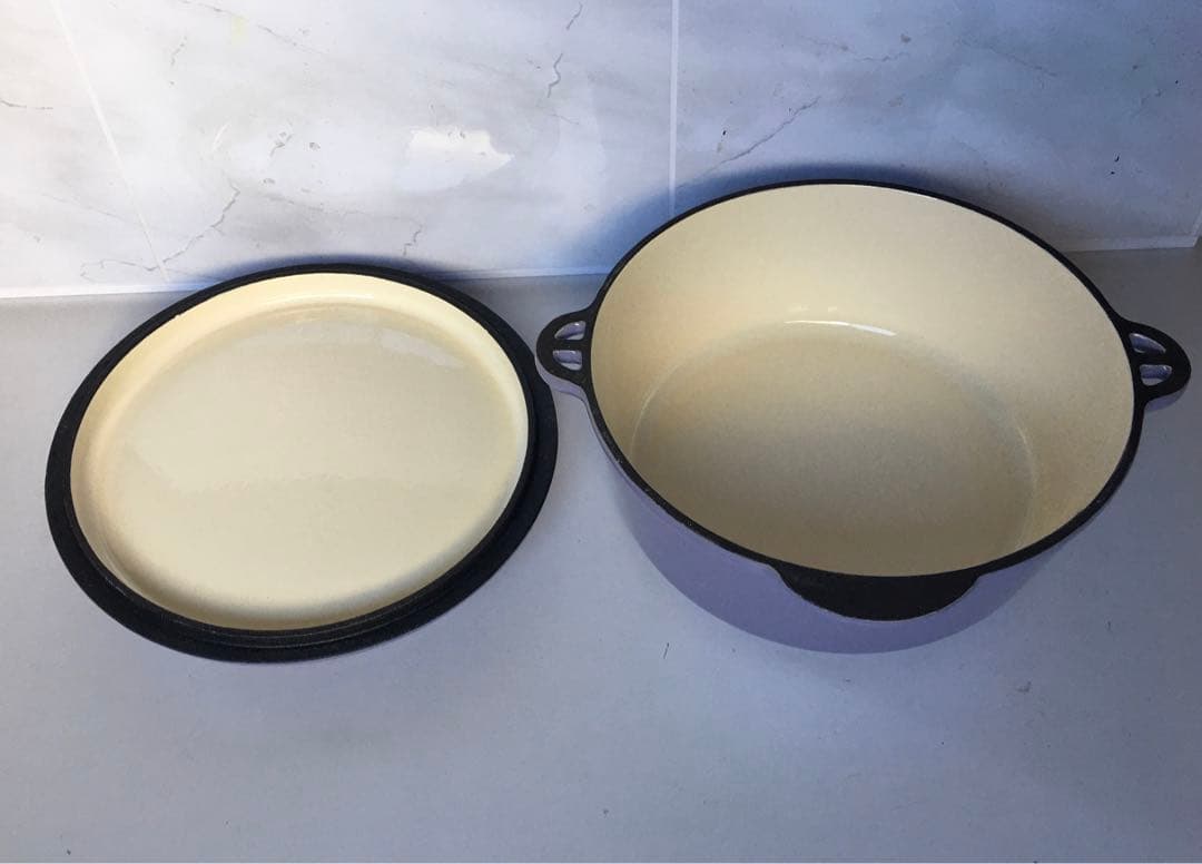 両手 鋳物 ホーロー鍋　20cm