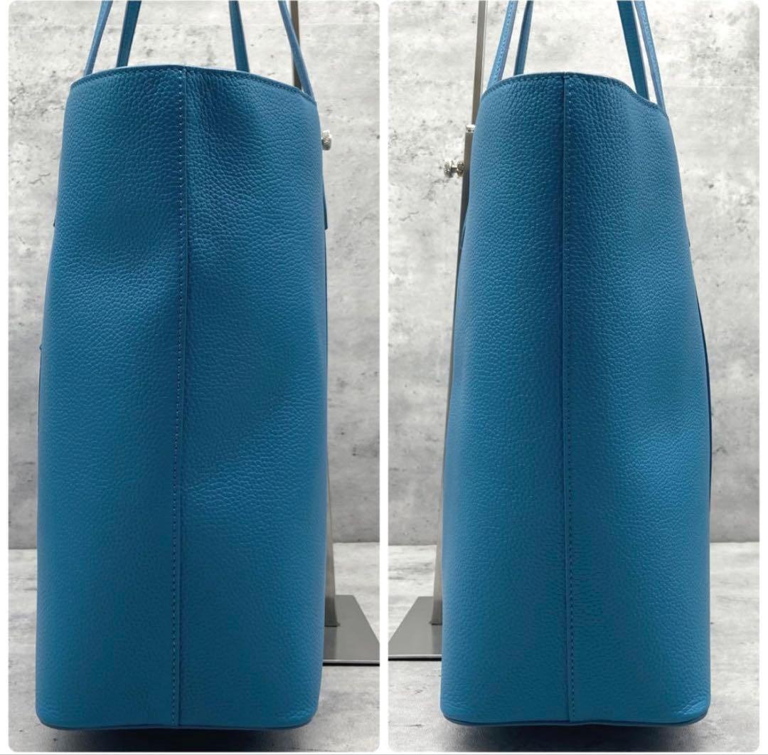 極美品✨COLEHAAN コールハーン トートバッグ　ターコイズブルー　A4可
