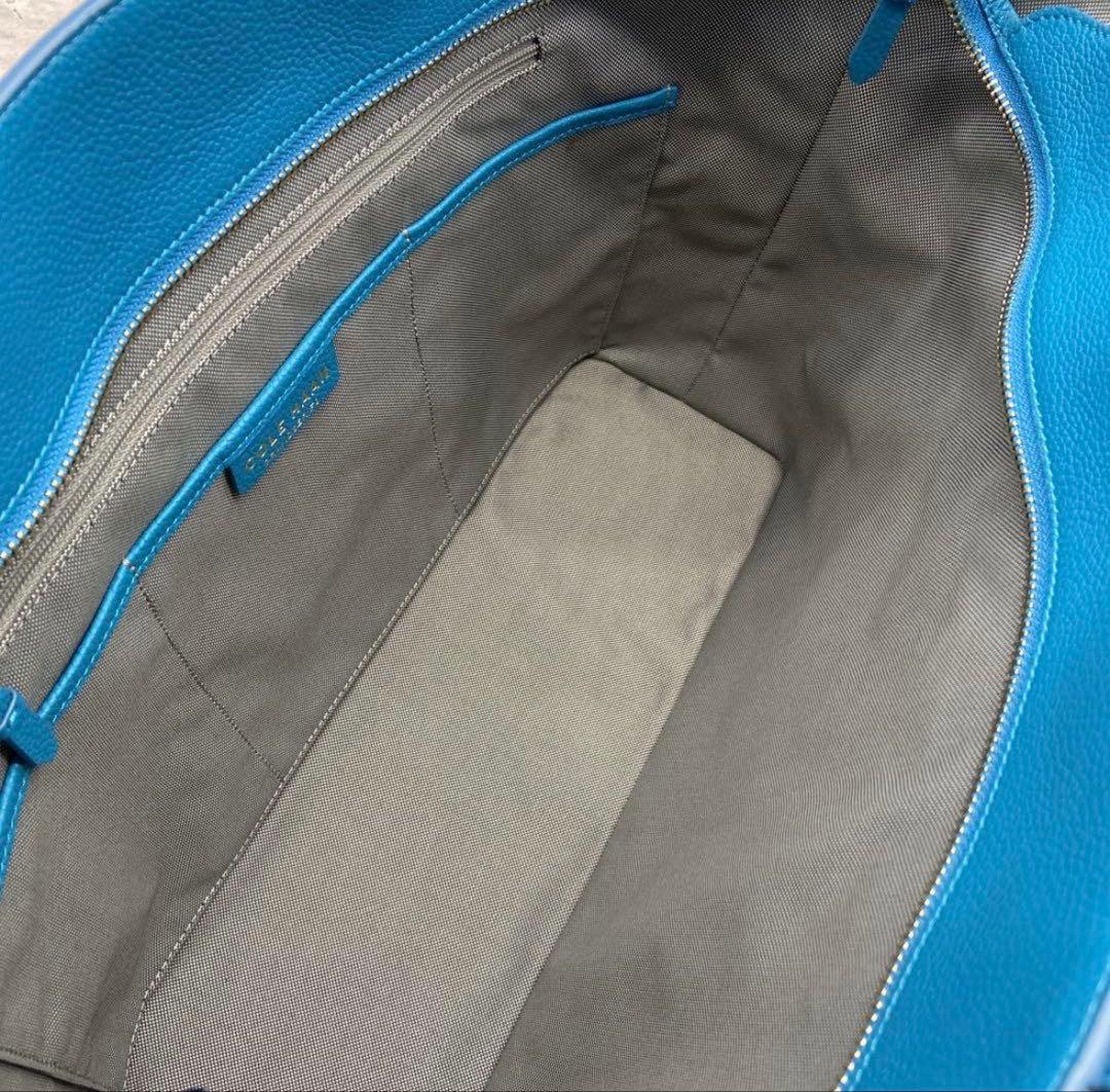 極美品✨COLEHAAN コールハーン トートバッグ　ターコイズブルー　A4可