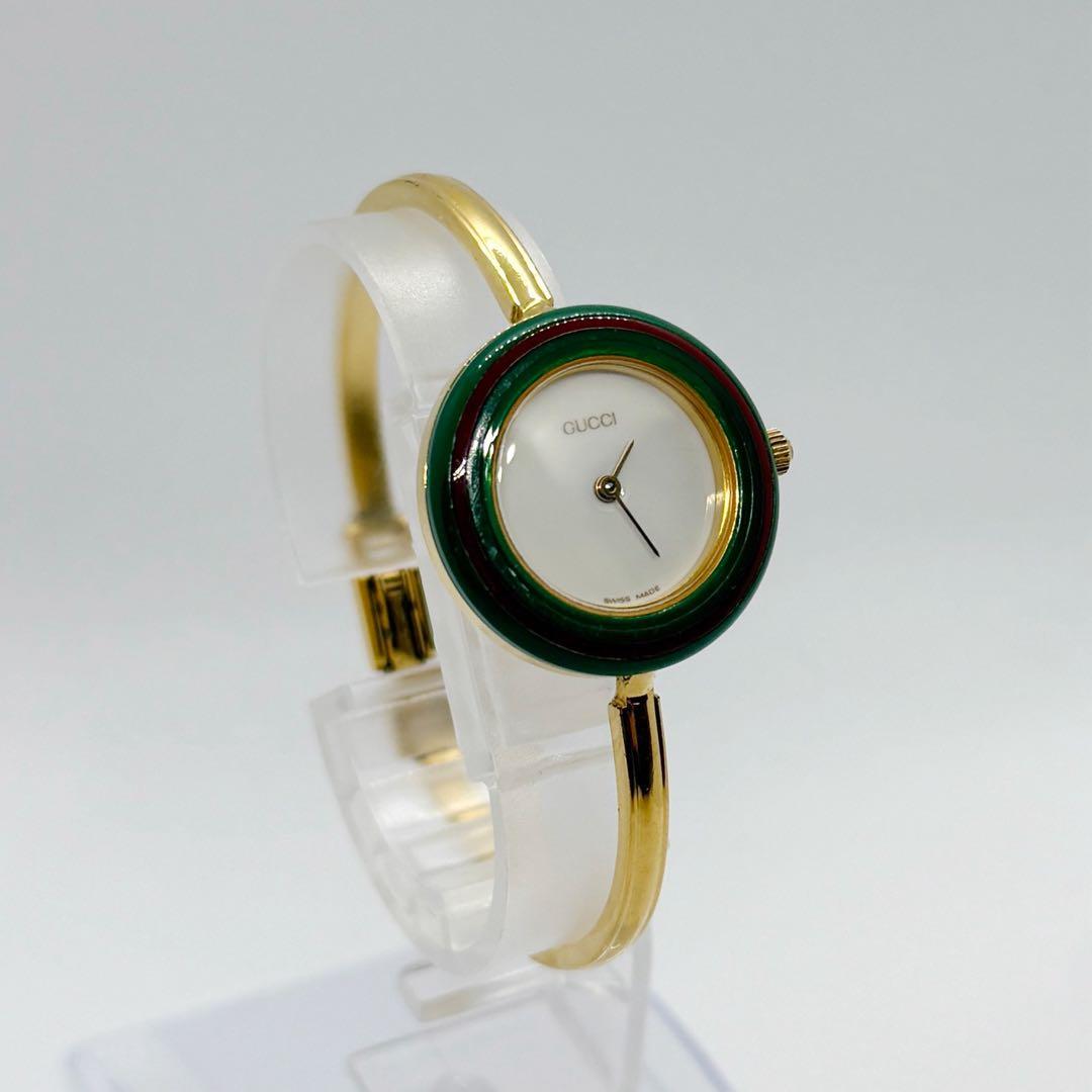 人気♡GUCCI グッチ チェンジベゼル バングルウォッチ レディース 腕時計