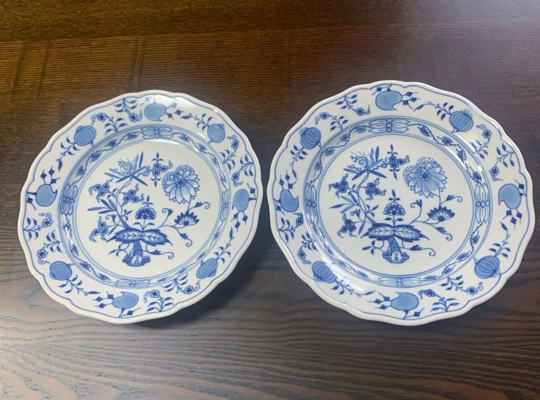 未使用保管品☆マイセン ブルーオニオン20cmプレート2枚一級品