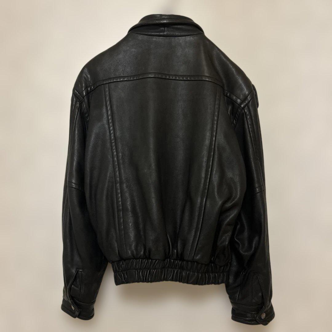 超柔らか　レザージャケット　革ジャン　鹿革　A-2　ライダース　本革　古着　上質