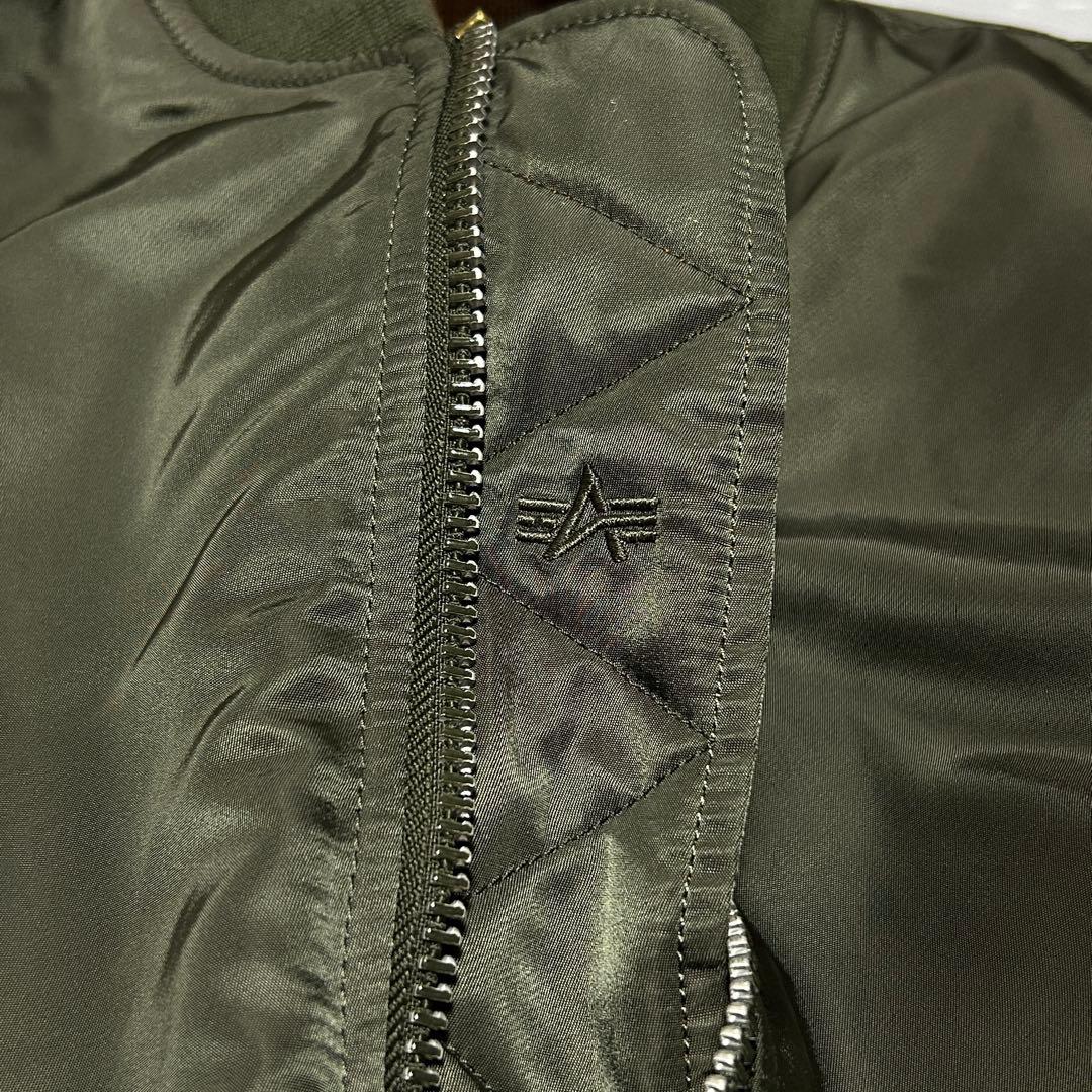 【ALPHA】訳アリ美品 MA-1 フライトジャケット カーキ 赤タグ付き L