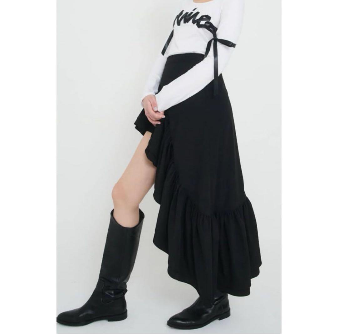 épine frill slit skirt black エピヌ スカート