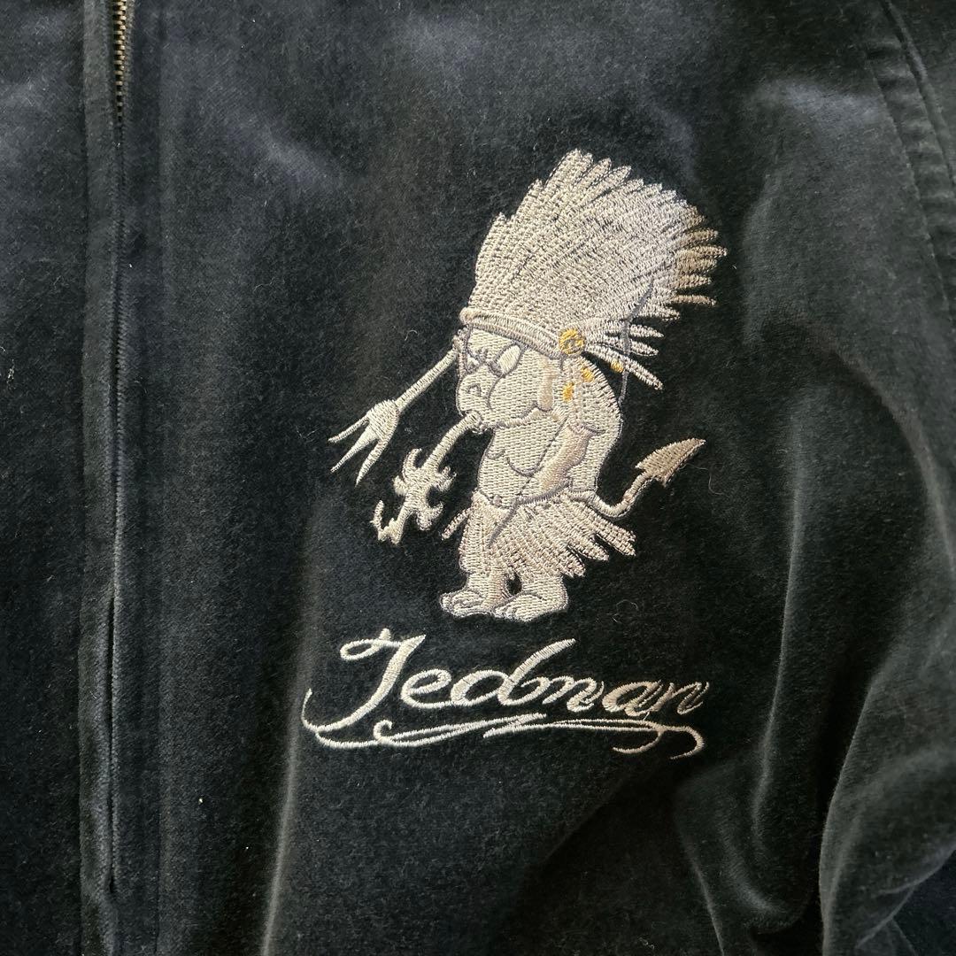 XLサイズ テッドマン　スカジャン　リバーシブル　ベロア　USA製　サテン　刺繍