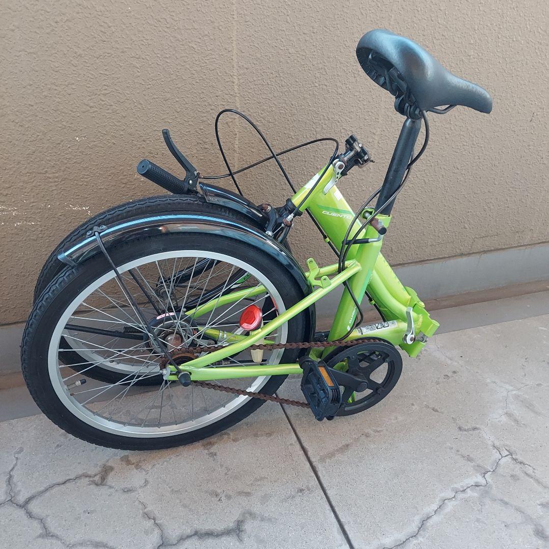 キャプテンスタッグ 折り畳み自転車 20インチ　グリーン