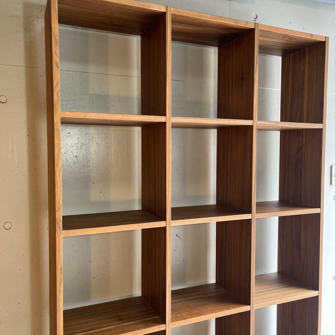 美品★無印スタッキングシェルフセット・５段×３列・ウォールナット チェスト付
