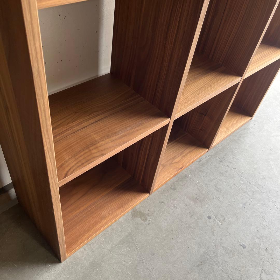 美品★無印スタッキングシェルフセット・５段×３列・ウォールナット チェスト付