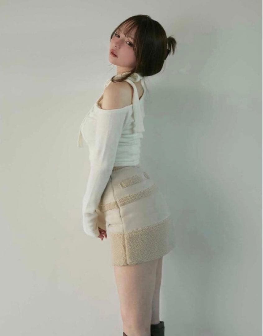 トップス andmary Nana ribbon oneshoulder tops