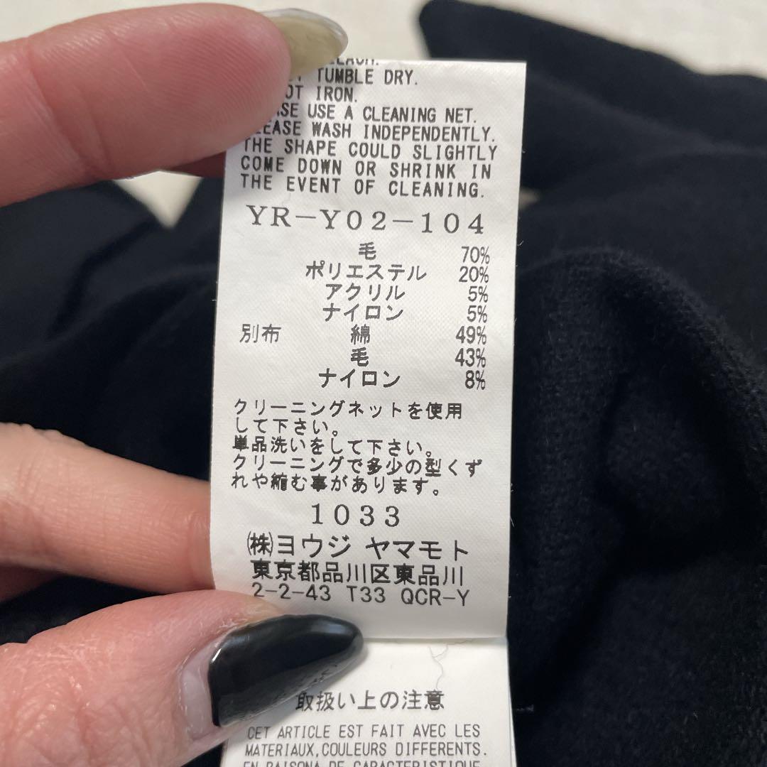 Y’s ヨウジヤマモト 変形デザイン ロングコート ストール風襟 ブラックウール