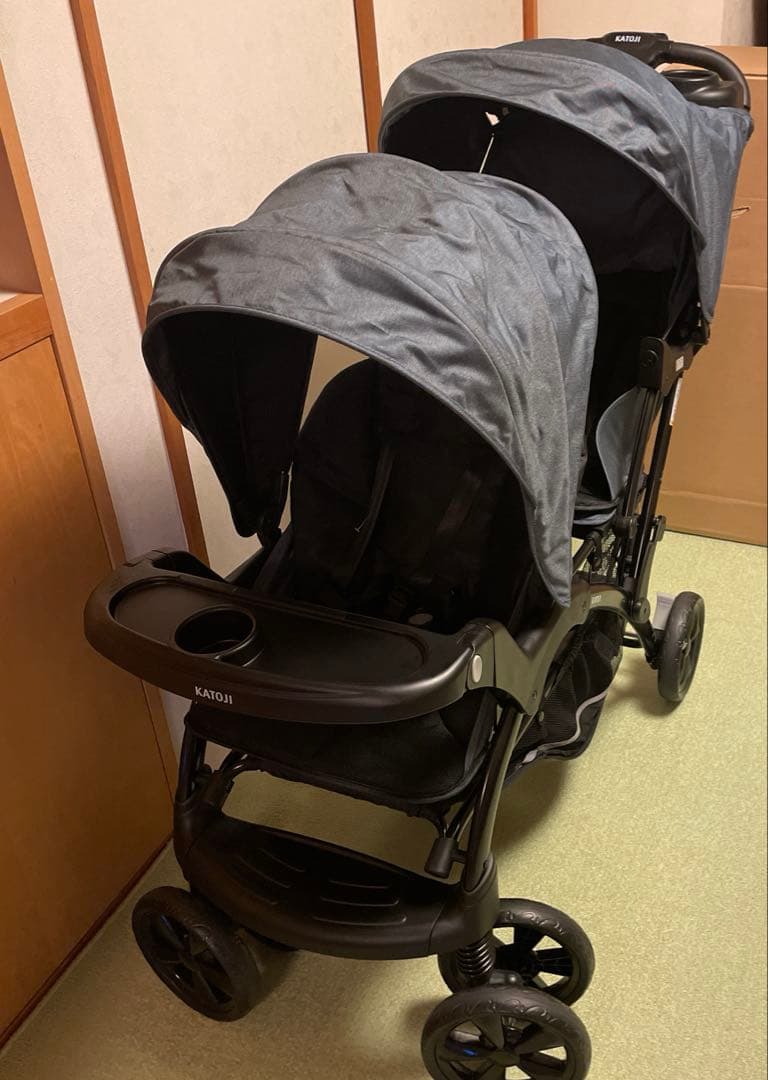 カトージ 二人でゴーDX 2人乗りベビーカー 双子用 兄弟 姉妹 お出かけに便利