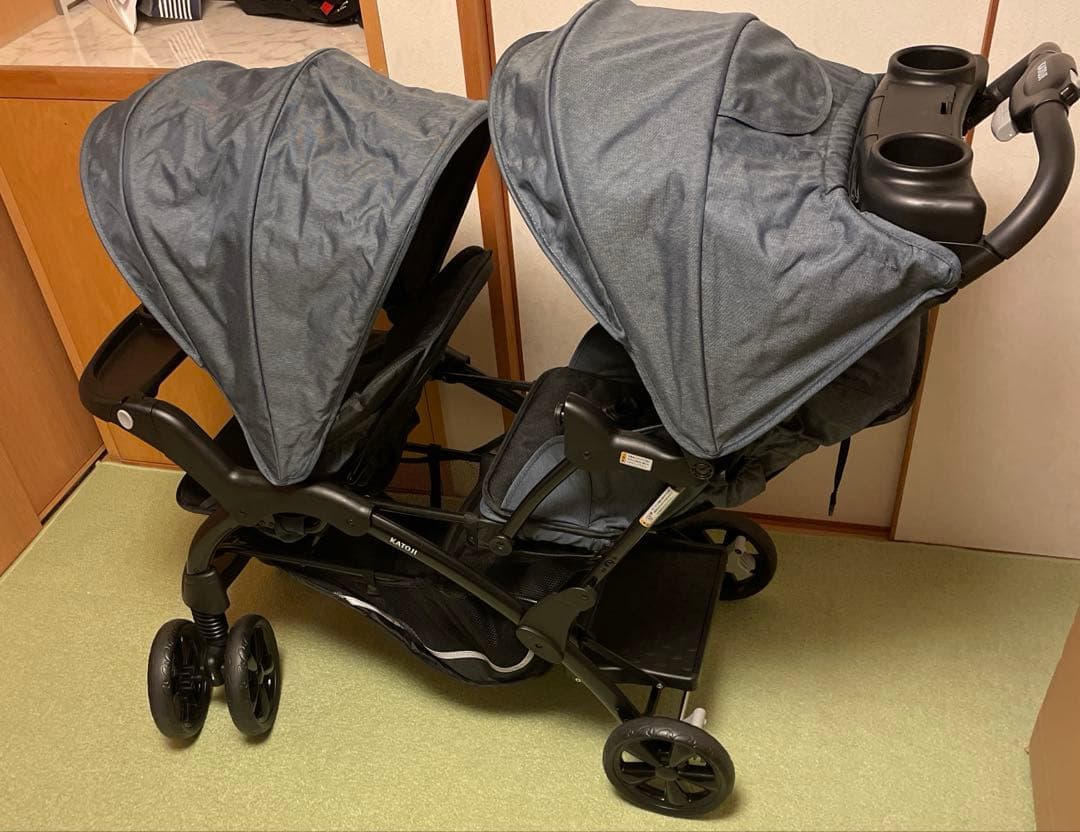 カトージ 二人でゴーDX 2人乗りベビーカー 双子用 兄弟 姉妹 お出かけに便利