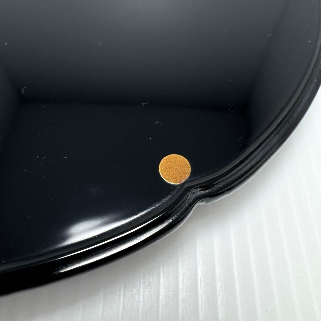 新品未使用 輪島塗 菓子器 盛器 円型 漆 漆器 小物置き 飾り 共箱 黒 金