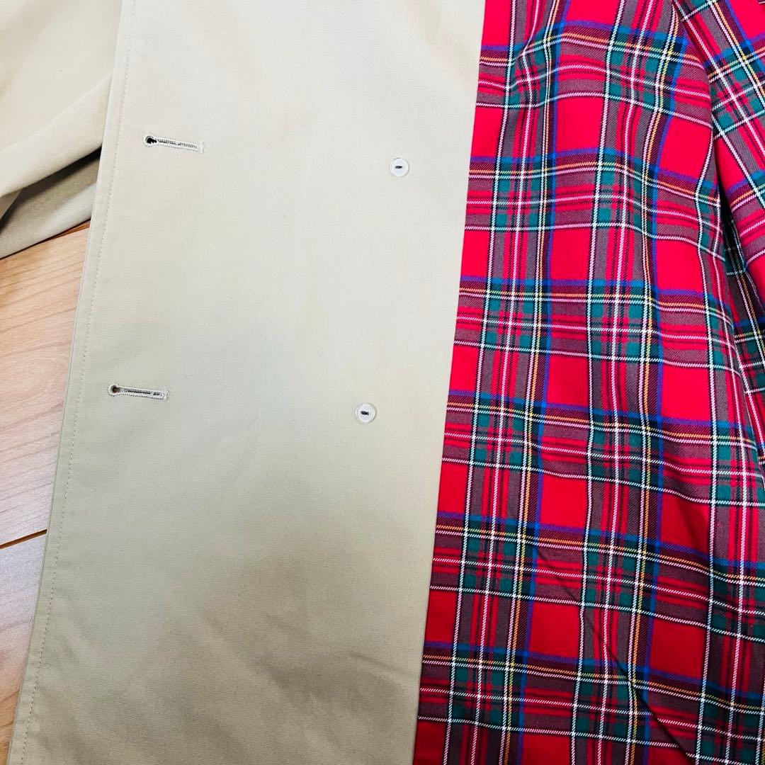 Fred Perry 赤チェック　トレンチコート　ロングコート