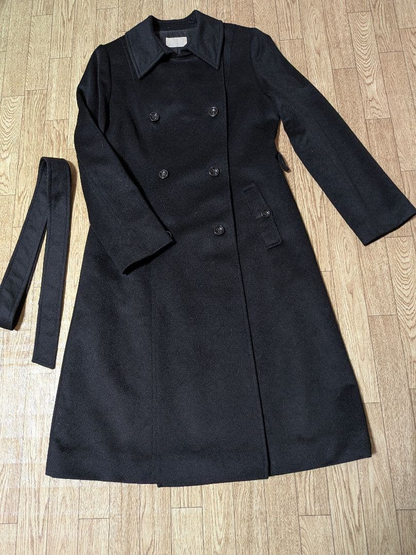 カシミヤ100% ダブルブレスト ロングコート