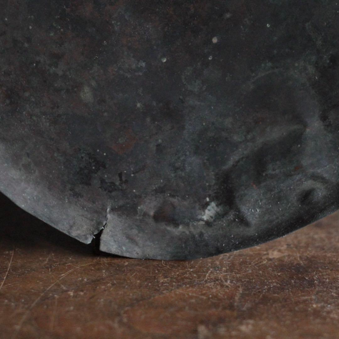 緑青が出た 古い 銅 トレイ 独酌盆 古道具 アンティーク 古美術