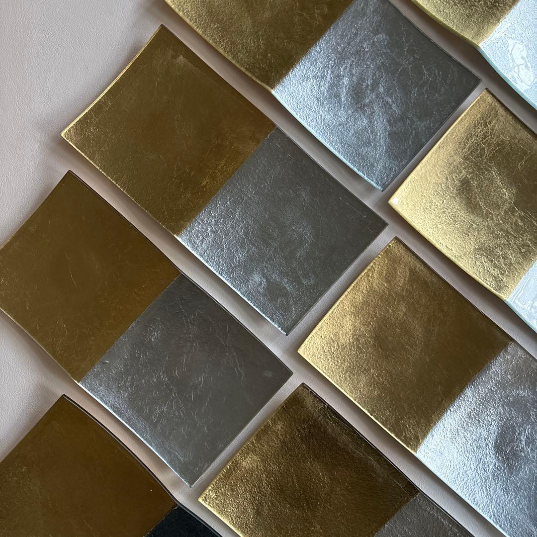 銀箔銀箔ガラス 仕切り皿 10枚〈在庫26枚〉