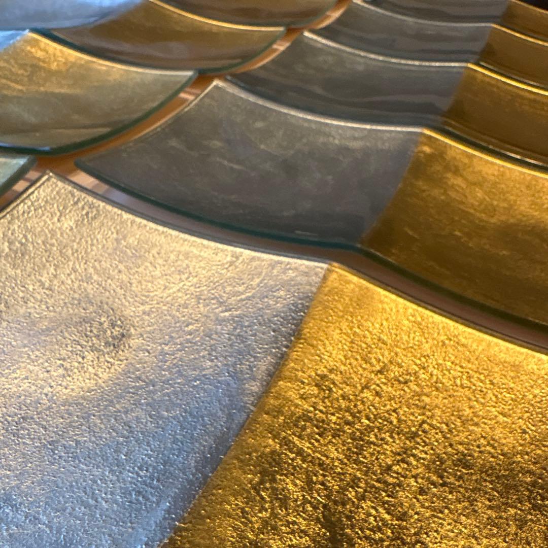 銀箔銀箔ガラス 仕切り皿 10枚〈在庫26枚〉