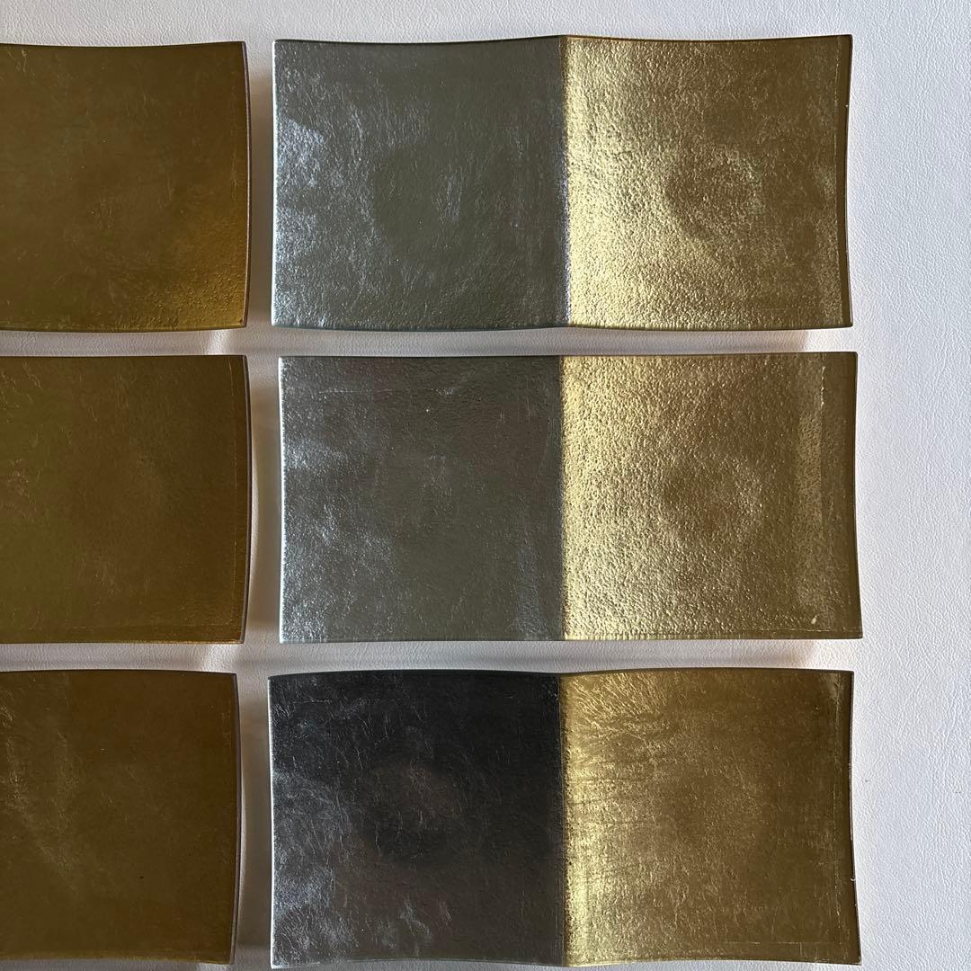 銀箔銀箔ガラス 仕切り皿 10枚〈在庫26枚〉