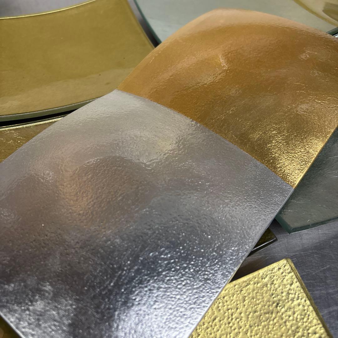 銀箔銀箔ガラス 仕切り皿 10枚〈在庫26枚〉