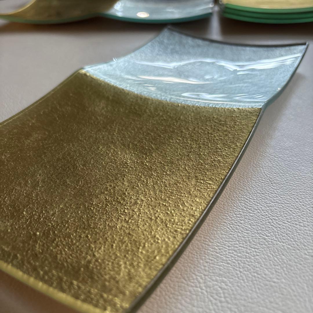 銀箔銀箔ガラス 仕切り皿 10枚〈在庫26枚〉
