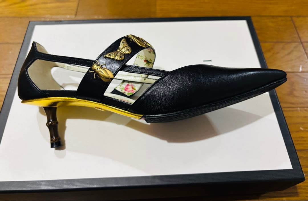 【値下】美品　gucci グッチ バンブーヒール　パンプス 37.5 ミケーレ