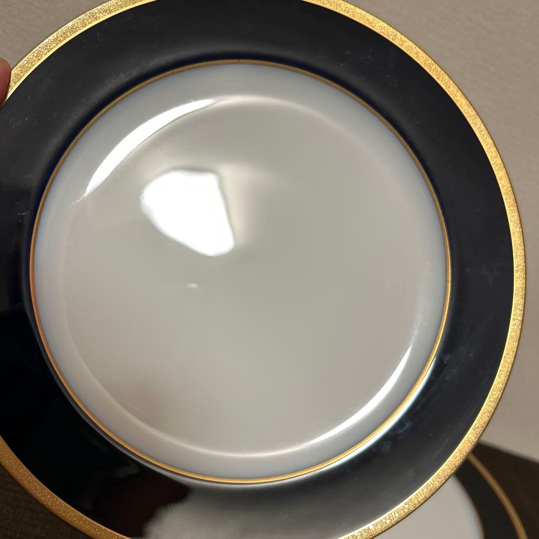 大倉陶園　ロイヤルブルー　瑠璃金彩金蝕　ディナープレート　25.5cm